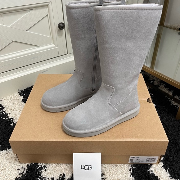 NIB Women’s Size 5 (European Size 36) UGG Alber Tall Zipper Winter Boots In Grey - Picture 3 of 13